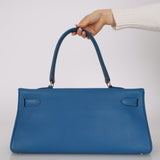 Hermès 2011 JPG Bleu Mykonos Clemence Shoulder Kelly 42 PHW