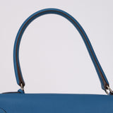 Hermès 2011 JPG Bleu Mykonos Clemence Shoulder Kelly 42 PHW