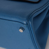 Hermès 2011 JPG Bleu Mykonos Clemence Shoulder Kelly 42 PHW