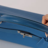 Hermès 2011 JPG Bleu Mykonos Clemence Shoulder Kelly 42 PHW