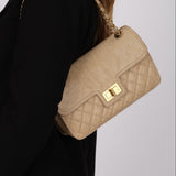 Chanel 2012 Beige Caviar Medium Mademoiselle Flap