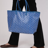 Goyard Goyardine Saint Louis PM Tote Blue Coated Canvas
