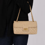 Chanel 2012 Beige Caviar Medium Mademoiselle Flap