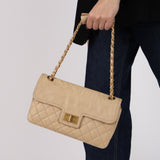 Chanel 2012 Beige Caviar Medium Mademoiselle Flap