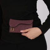 Limited Edition Dior Saddle Long Wallet Purple Ostrich 2000