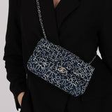 Chanel 2005 Blue Canvas No.5 Coco Mark Small Flap