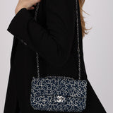 Chanel 2005 Blue Canvas No.5 Coco Mark Small Flap