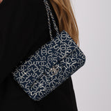 Chanel 2005 Blue Canvas No.5 Coco Mark Small Flap