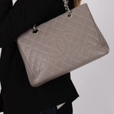 Chanel 2013 Grey Caviar Grand Shopping Tote
