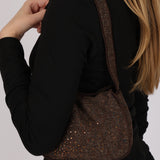 Limited Edition Bottega Veneta Shoulder Bag Canvas Rhinestones