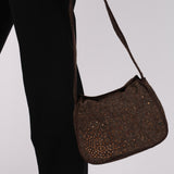 Limited Edition Bottega Veneta Shoulder Bag Canvas Rhinestones