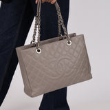 Chanel 2013 Grey Caviar Grand Shopping Tote