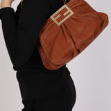 Fendi Small Mia Tote Camel Grained Leather