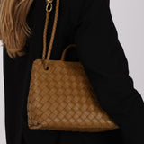 Bottega Veneta Amber Intrecciato Small Andiamo Bag