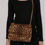 Saint Laurent Medium Niki Shoulder Bag Leopard Print Fur