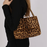 Saint Laurent Medium Niki Shoulder Bag Leopard Print Fur