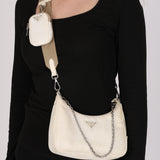 Prada Re-Edition Shoulder Bag White Nylon 2005