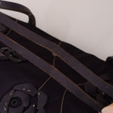 Prada Tessuto Lambskin & Nylon Floral Applique Shopping Tote
