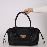 Prada Black Vitello Daino Sound Lock Tote