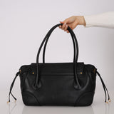 Prada Black Vitello Daino Sound Lock Tote