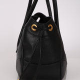 Prada Black Vitello Daino Sound Lock Tote