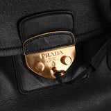 Prada Black Vitello Daino Sound Lock Tote