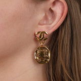 Chanel 1990s CC Cocomark Clip-On Earrings 24K GP