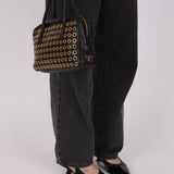 Prada Calfskin Grommet Bauletto Bag