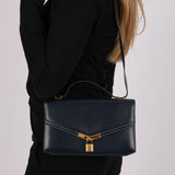 Hermès Kelly Cadena Lock Shoulder Bag Bleu Indigo Box 1979 GHW