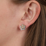 Chanel 2005 CC Camellia Crystal Earrings