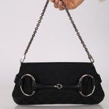 Gucci GG Canvas Small Horsebit Clutch on Chain
