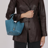 Hermès 2013 Bleu Jean Clemence Picotin 18 PHW