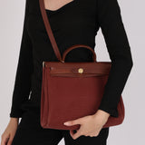 Hermès Herbag 31 Rouge H Toile and Vache Hunter 2002 GHW