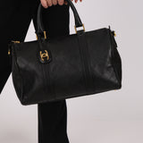 Chanel Boston Weekender Bag Black Lambskin 1996 GHW