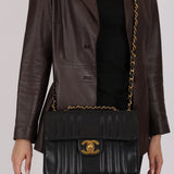 Chanel Jumbo Mademoiselle Single Flap Black Caviar 1993 24K GP