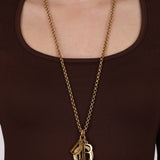 Dior Logo Crystal Long Necklace