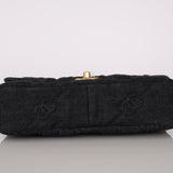 Chanel 2022 Black Denim CC Quilted Funky Town Flap BGHW