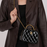 Chanel Small Pick Me Vanity Case Black Patent 2023 AGHW