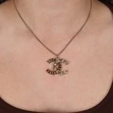 Chanel 2017 CC Amber Crystal Pendant Necklace