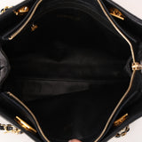 Chanel 1989 Black Lambskin Quilted CC Tote Bag