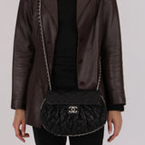 Chanel Medium Chain Around Shoulder Bag Black Lambskin 2016 SHW