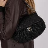 Chanel Medium Chain Around Shoulder Bag Black Lambskin 2016 SHW