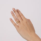Vintage 1980s-1990s 18K Yellow Gold Yellow Sapphire and Diamond Cocktail Ring, Size US 5.5