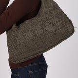 Bottega Veneta Moss Intrecciato Distressed Medium Hobo