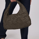 Bottega Veneta Moss Intrecciato Distressed Medium Hobo