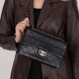 Ultra-Rare Chanel Small Sellier Style Classic Single Flap Black Caviar 1998 SHW