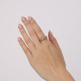 18K Rose Gold Morganite Sapphire & Garnet Cluster Ring, Size US 8