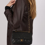 Chanel Small Classic Double Flap Black Lambskin 1993 24K GP