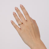 18K Yellow Gold Scattered Diamond Band Ring, Size US 6