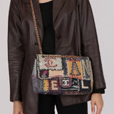 Limited Edition Chanel Jumbo Single Flap Multicolor Patchwork 2012 SHW
